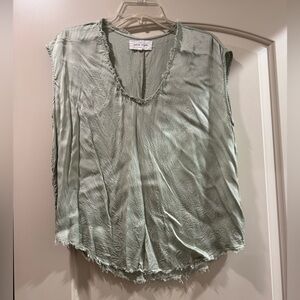 Dear John Light Green Sleeveless Blouse small